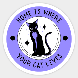 Home Is Where Your Cat Lives Pet Lover Sticker